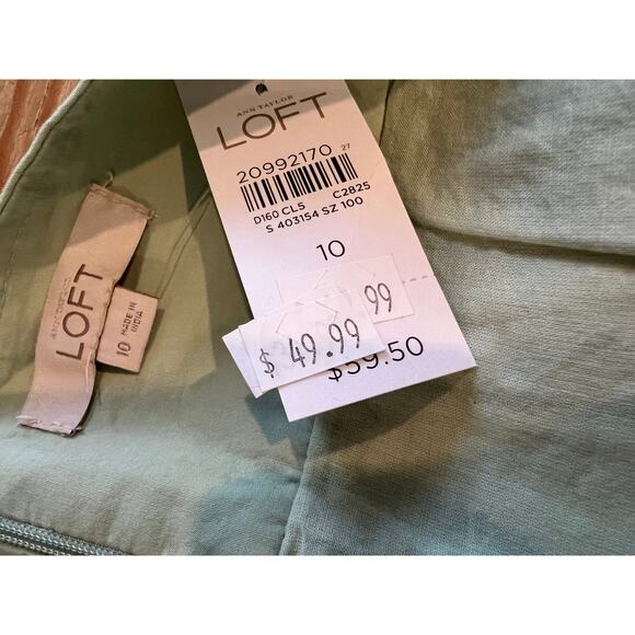 LOFT Eyelet Mini Skirt Sage Green 10 - Picture 7 of 7